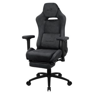 Aerocool ROYALSLATEGR Premium Ergonominen pelituoli Jalkatuet Aerosuede Technology Harmaa