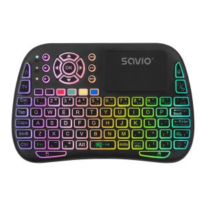Savio SAVMKW-04 mobiililaitteen näppäimistö QWERTY US Englanti USB Type-C Musta
