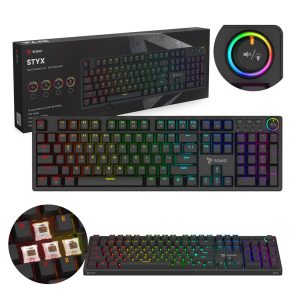 SAVIO STYX mekaaninen näppäimistö Outemu Brown, Hot Swap, RGB