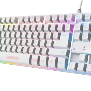 Trust GXT 833W THADO TKL US - pelinäppäimistö, valkoinen