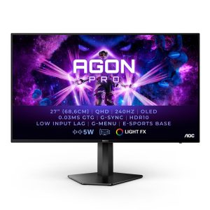 AOC AG276QZD tietokonenäyttö 67,3 cm (26,5") 2560 x 1440 pikseliä Quad HD OLED Musta