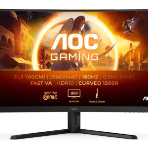 AOC G4 CQ32G4VE tietokonenäyttö 80 cm (31,5") 2560 x 1440 pikseliä Quad HD LCD musta, harmaa