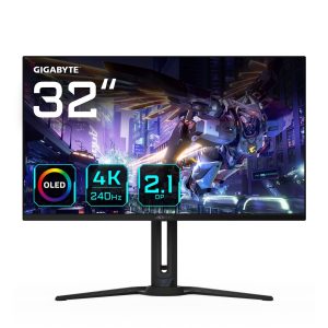 GIGABYTE AORUS FO32U2P 32" OLED-pelinäyttö - 3840 x 2160 (UHD), 240 Hz, 0,03 ms, 250 cd/m2, KVM, FreeSync Premium Pro, DisplayHDR True Black 400, Displayport2.1