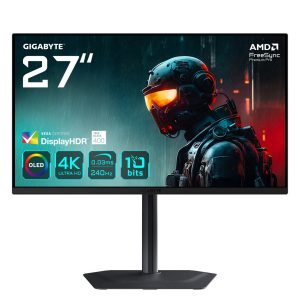 GIGABYTE MO27U2 OLED 4K UHD -pelinäyttö - 3840 x 2160, 240 Hz, 0,03 ms, 1000 cd/m², Display HDR True Black 400, HDMI 2.1, Displayport 1.4