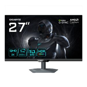 GIGABYTE G27Q2 27 tuuman 2K QHD -pelinäyttö - 2560 x 1440, 200 Hz, 1ms, 350 cd/m², G-Sync-yhteensopiva, FreeSync Premium, HDR10, HDMI 2.0, Displayport 1.4