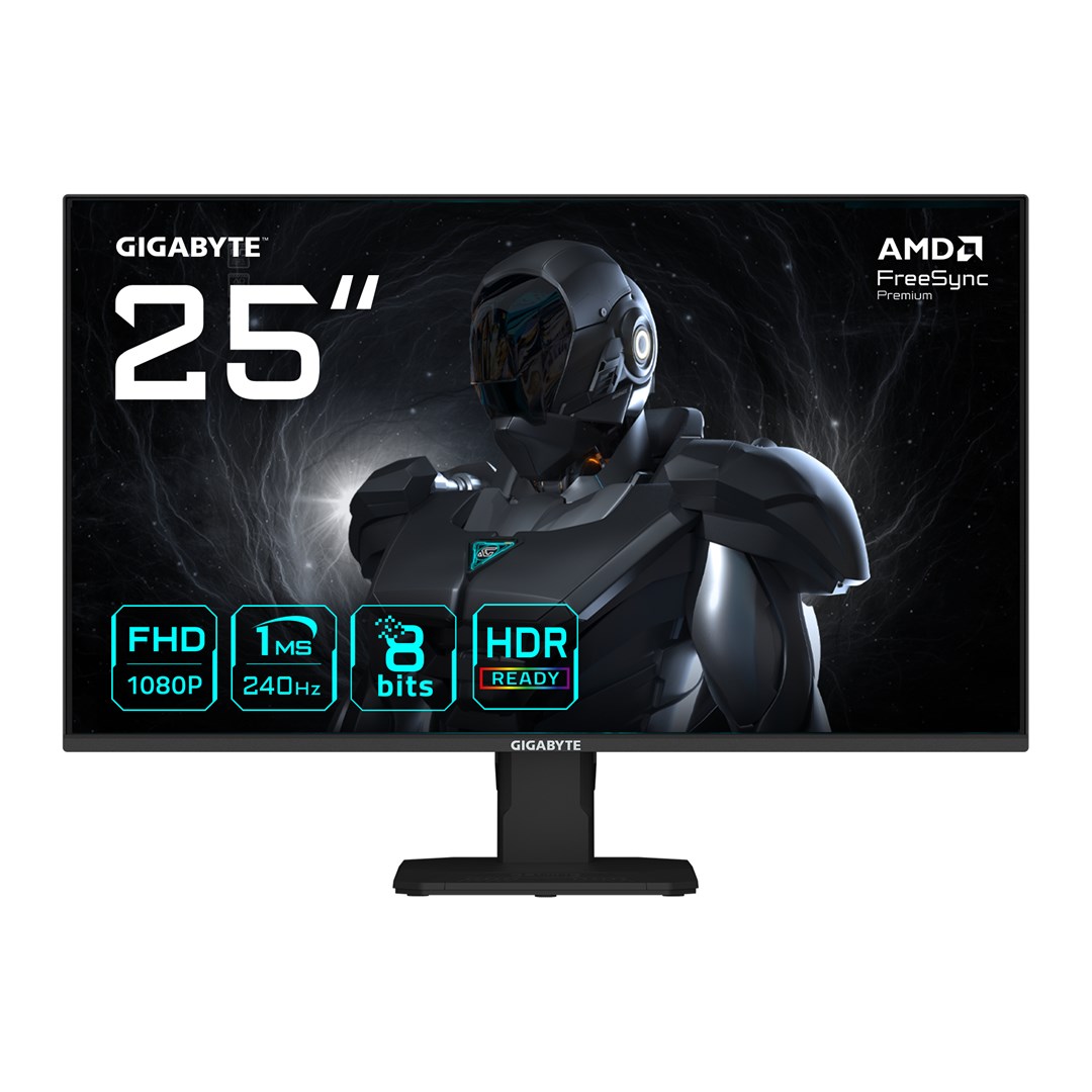 GIGABYTE GS25F2A 25" FHD-pelinäyttö - 1920 x 1080, 240 Hz, 1ms, 300 cd/m², Display HDR 10, HDMI 2.0, Displayport 1.4