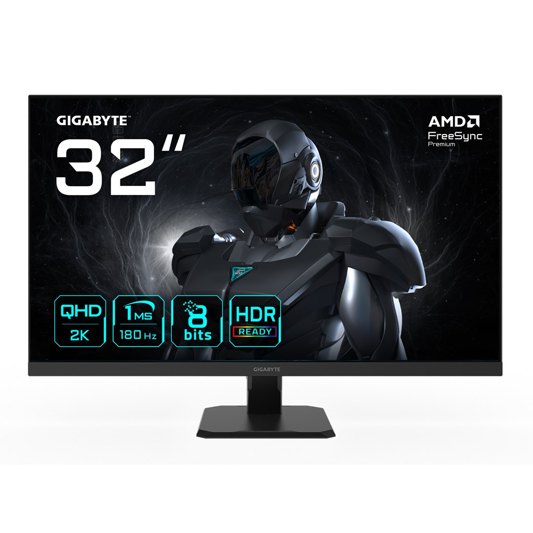 GIGABYTE GS32QA 32 tuuman QHD-pelinäyttö - 2560 x 1440, 180 Hz, 1ms, 300 cd/m², FreeSync Premium, HDR Ready, HDMI 2.0, Displayport 1.4