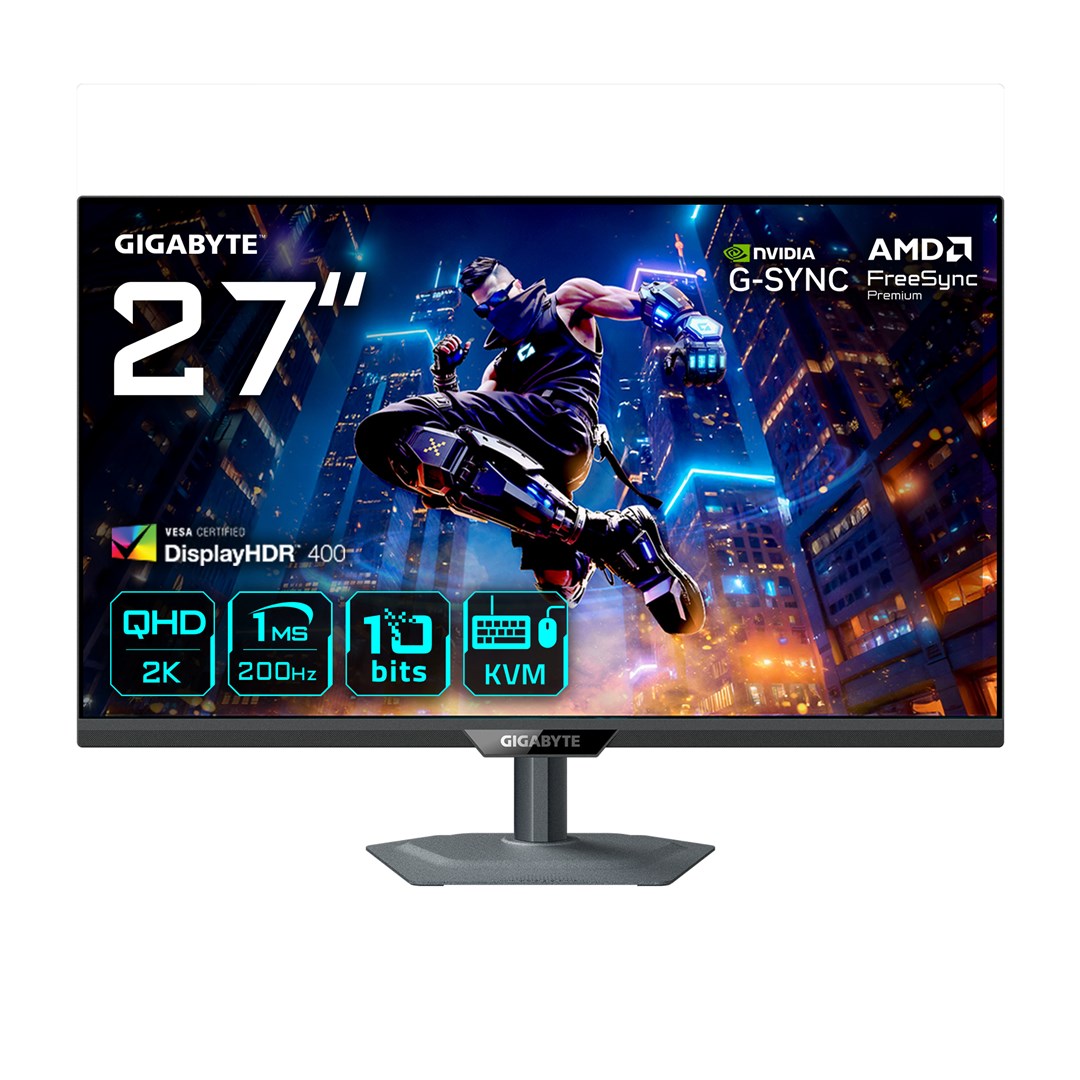 GIGABYTE M27Q2 QD 27 tuuman QHD-pelinäyttö - 2560 x 1440, 200 Hz, 1ms, 350 cd/m², FreeSync Premium, Display HDR400, HDMI 2.0, Displayport 1.4