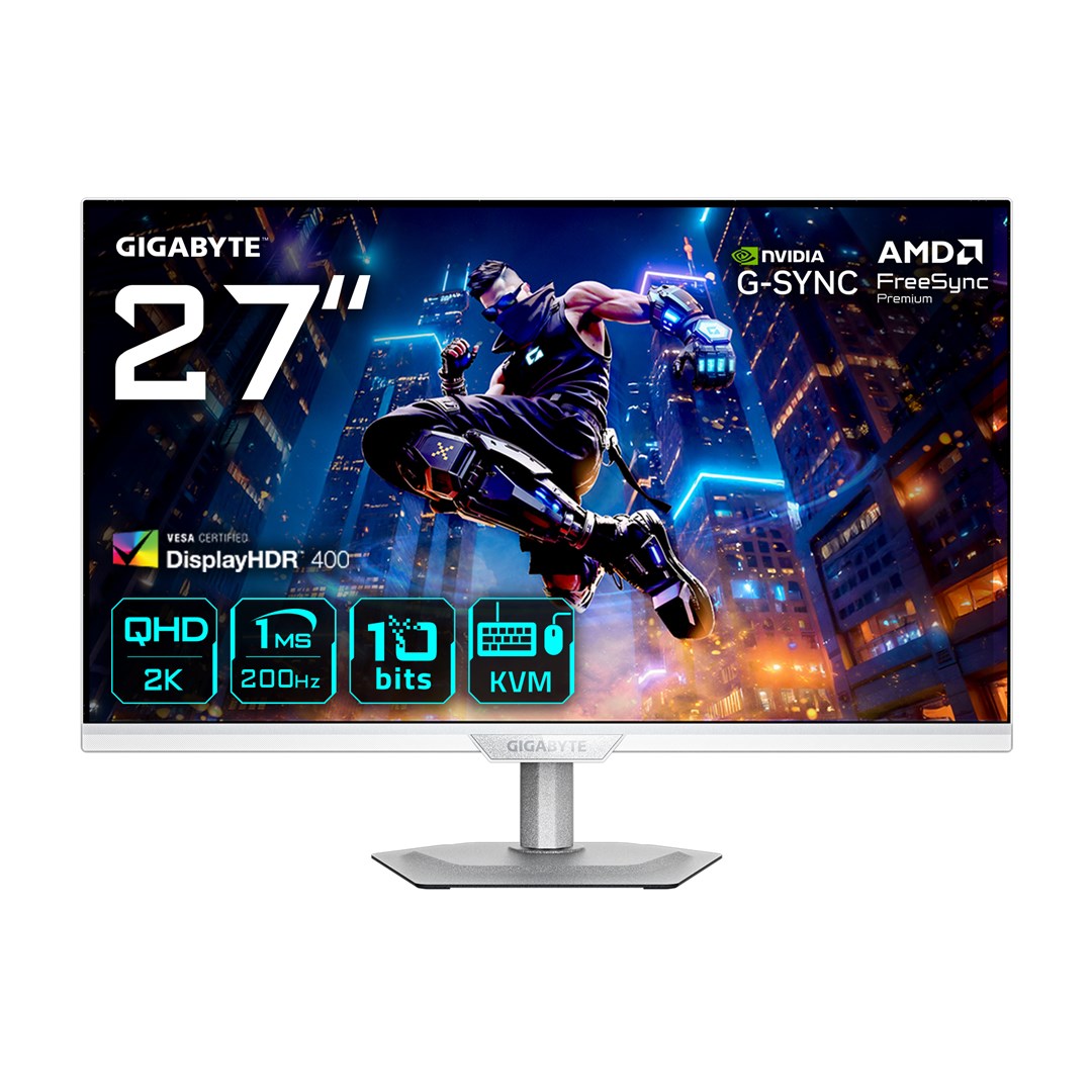 GIGABYTE M27Q2 QD ICE 27 tuuman QHD-pelinäyttö - 2560 x 1440, 200 Hz, 1ms, 350 cd/m², FreeSync Premium, Display HDR400, HDMI 2.0, Displayport 1.4